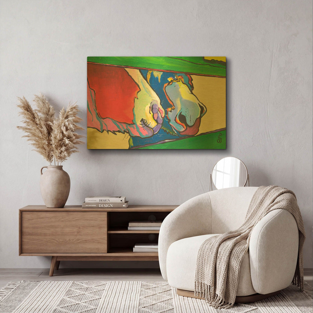 'Green Fence' By Pat Saunders-White Gold Metal Wall Art