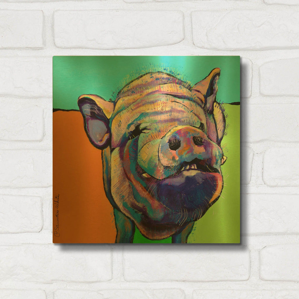 'Grunt' By Pat Saunders-White Gold Metal Wall Art