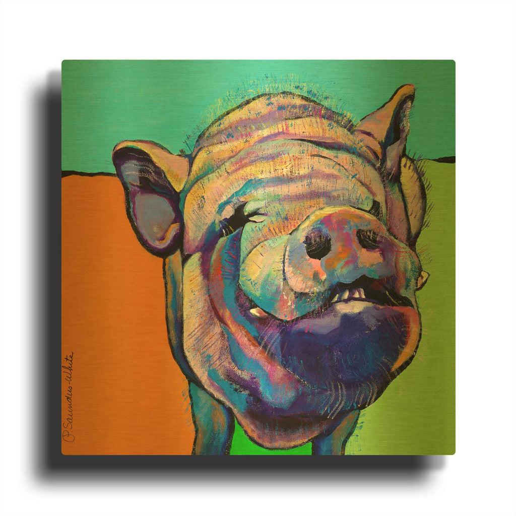 'Grunt' By Pat Saunders-White Gold Metal Wall Art