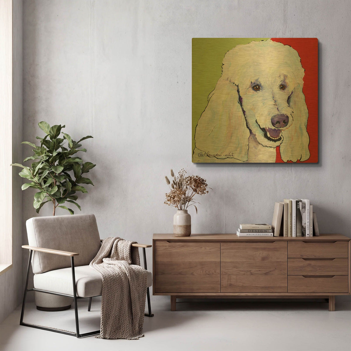 'Jackson' By Pat Saunders-White Gold Metal Wall Art