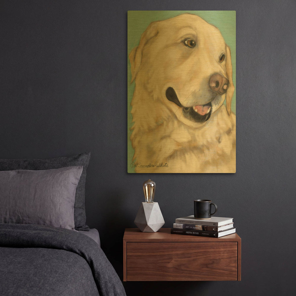 'Jasper' By Pat Saunders-White Gold Metal Wall Art