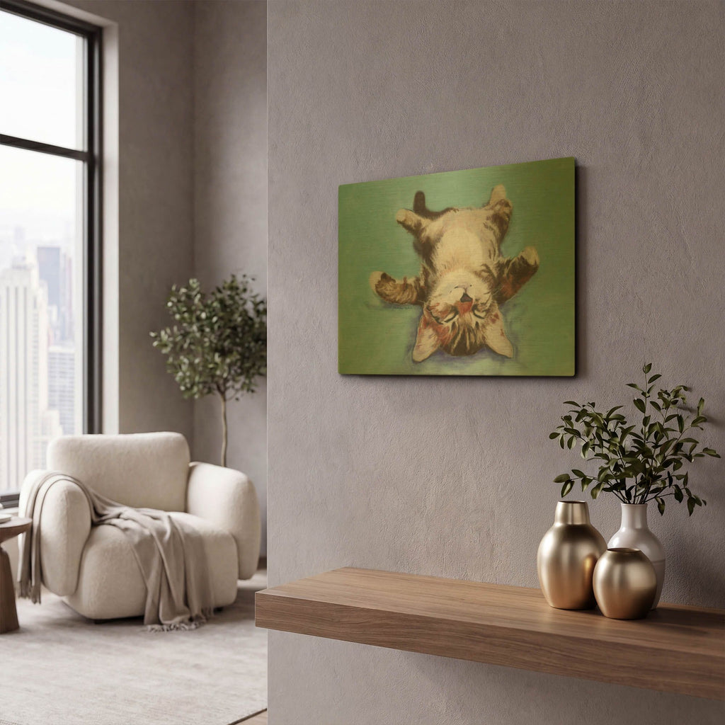 'Little Napper' By Pat Saunders-White Gold Metal Wall Art
