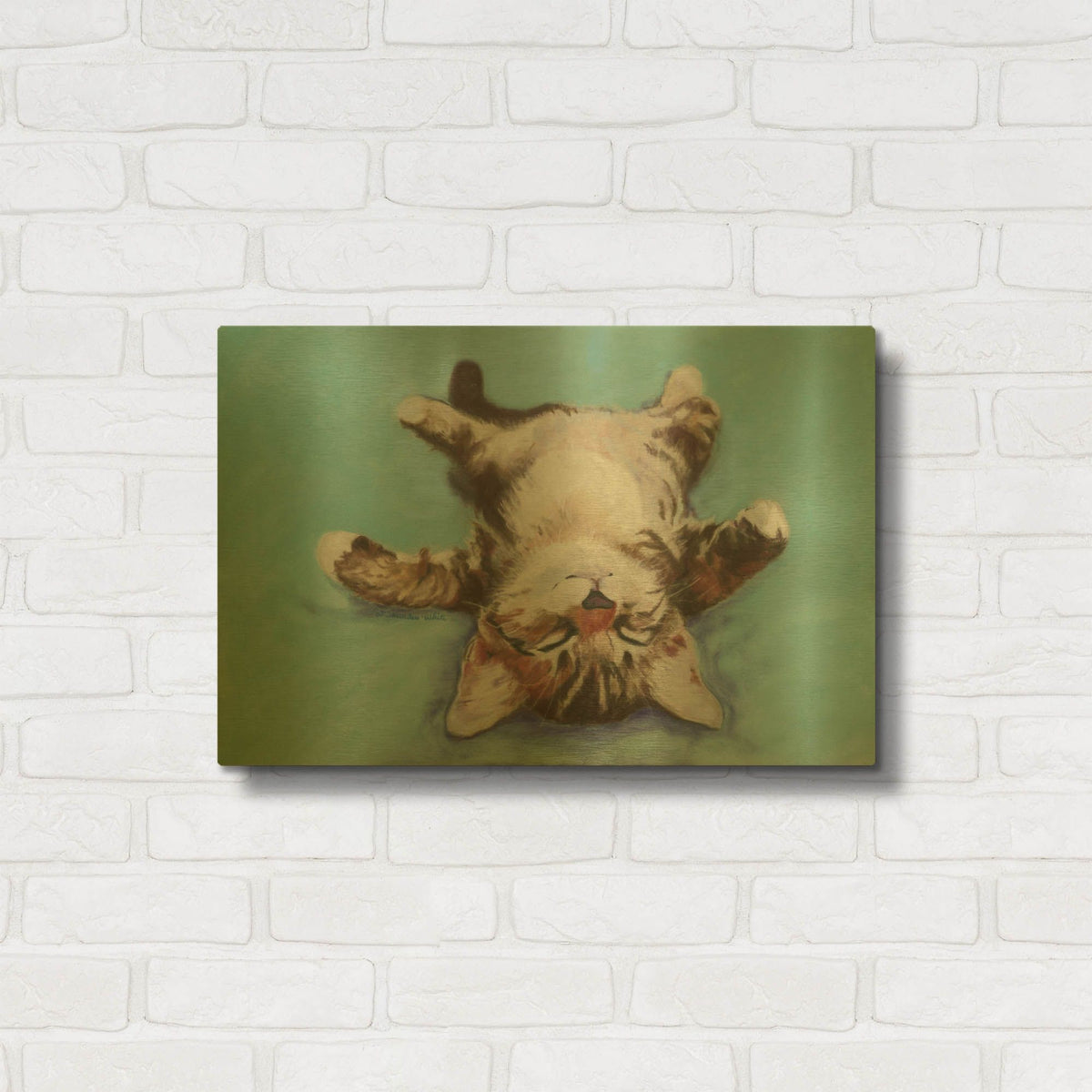 'Little Napper' By Pat Saunders-White Gold Metal Wall Art