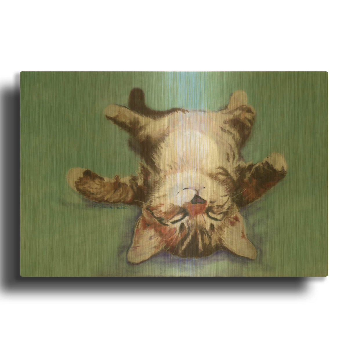 'Little Napper' By Pat Saunders-White Gold Metal Wall Art