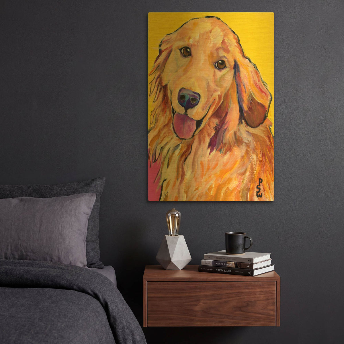 'Molly' By Pat Saunders-White Gold Metal Wall Art