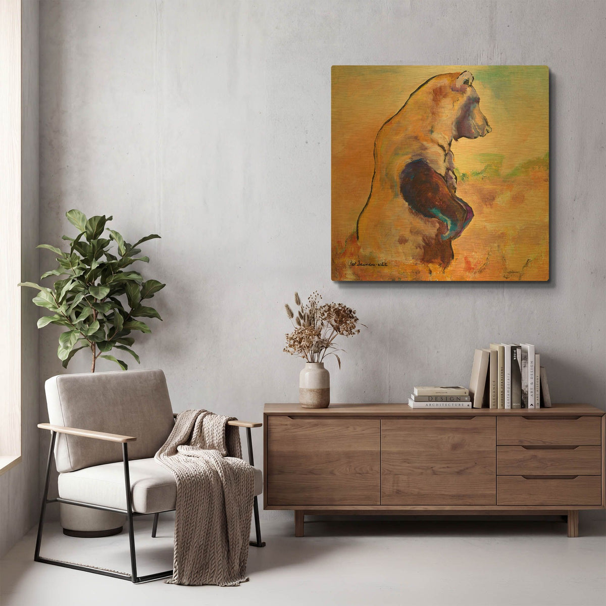 'Natural Power' By Pat Saunders-White Gold Metal Wall Art
