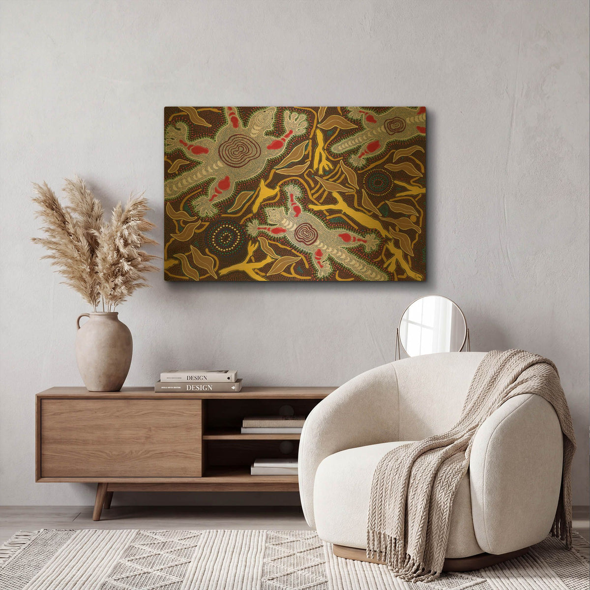'Outback Flyers' By Pat Saunders-White Gold Metal Wall Art