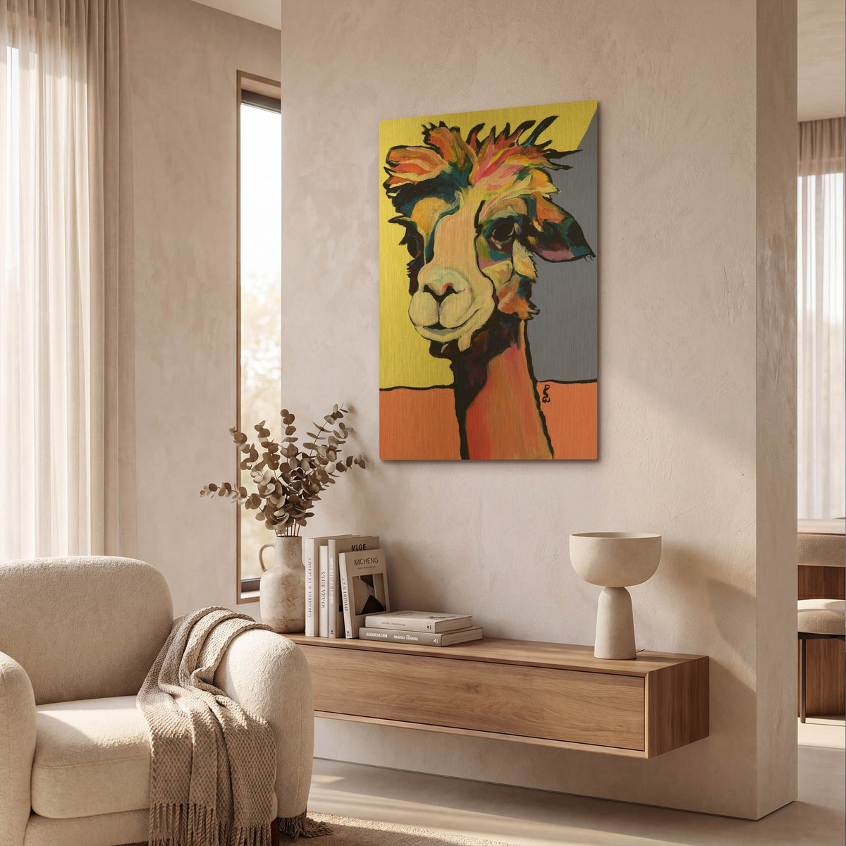 'Peaches' By Pat Saunders-White Gold Metal Wall Art