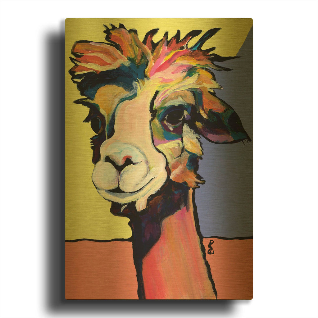 'Peaches' By Pat Saunders-White Gold Metal Wall Art