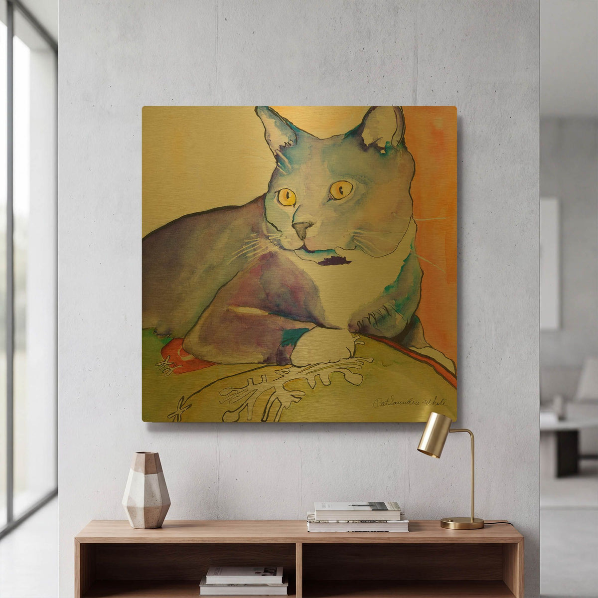 'Rocky' By Pat Saunders-White Gold Metal Wall Art