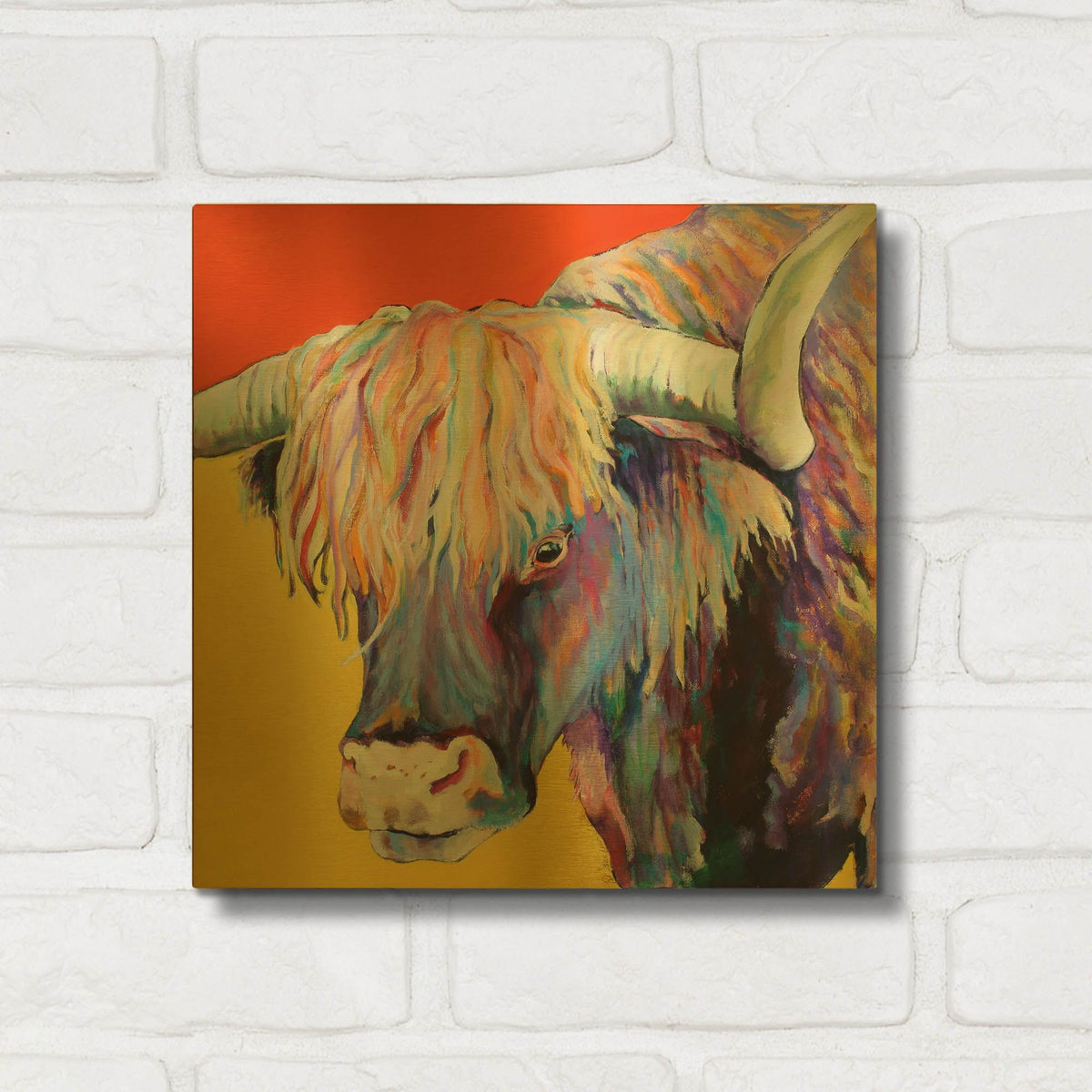 'Scotty' By Pat Saunders-White Gold Metal Wall Art