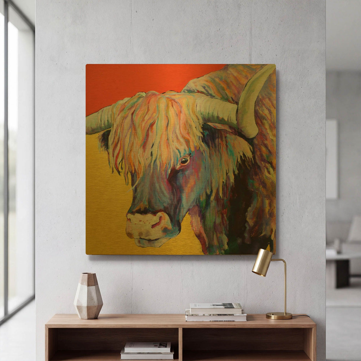 'Scotty' By Pat Saunders-White Gold Metal Wall Art