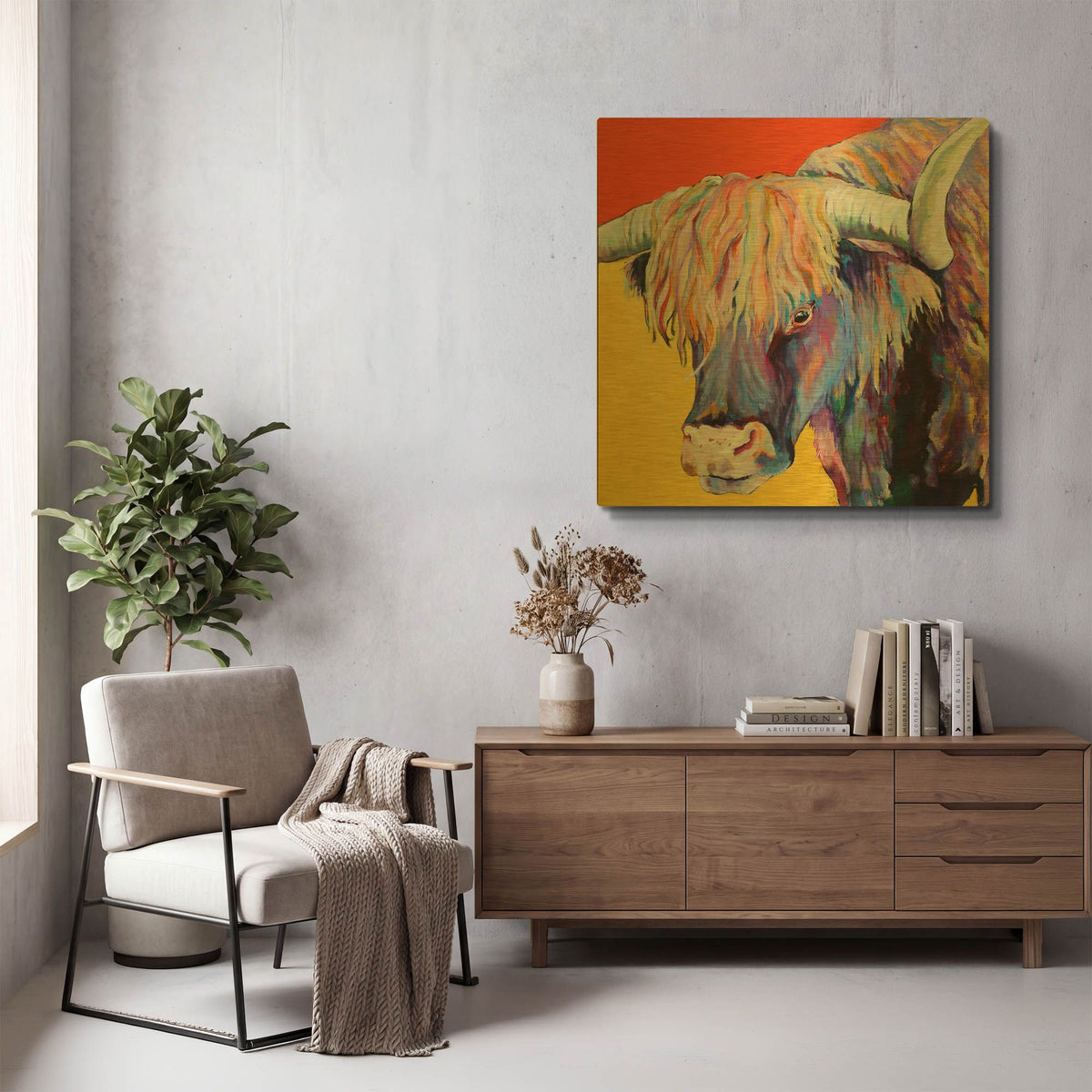 'Scotty' By Pat Saunders-White Gold Metal Wall Art
