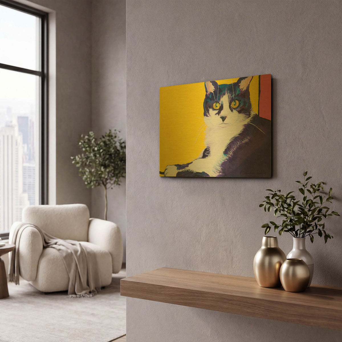 'Simon' By Pat Saunders-White Gold Metal Wall Art