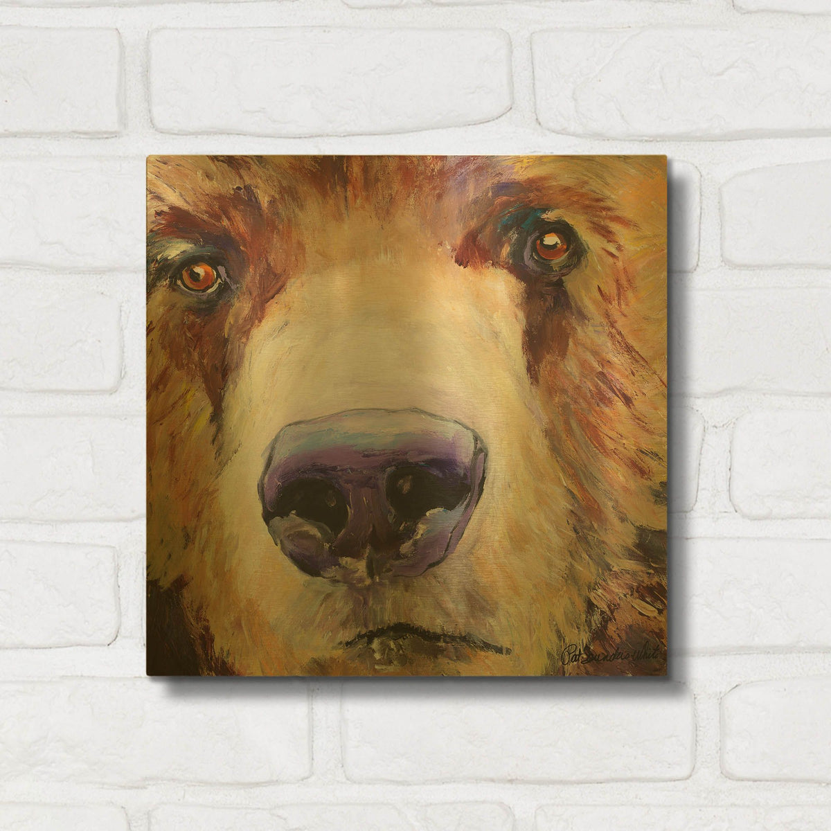 'Sniffer' By Pat Saunders-White Gold Metal Wall Art