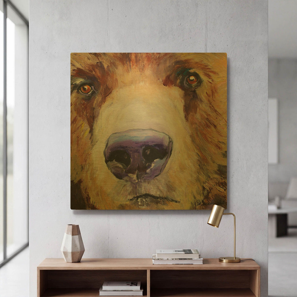 'Sniffer' By Pat Saunders-White Gold Metal Wall Art