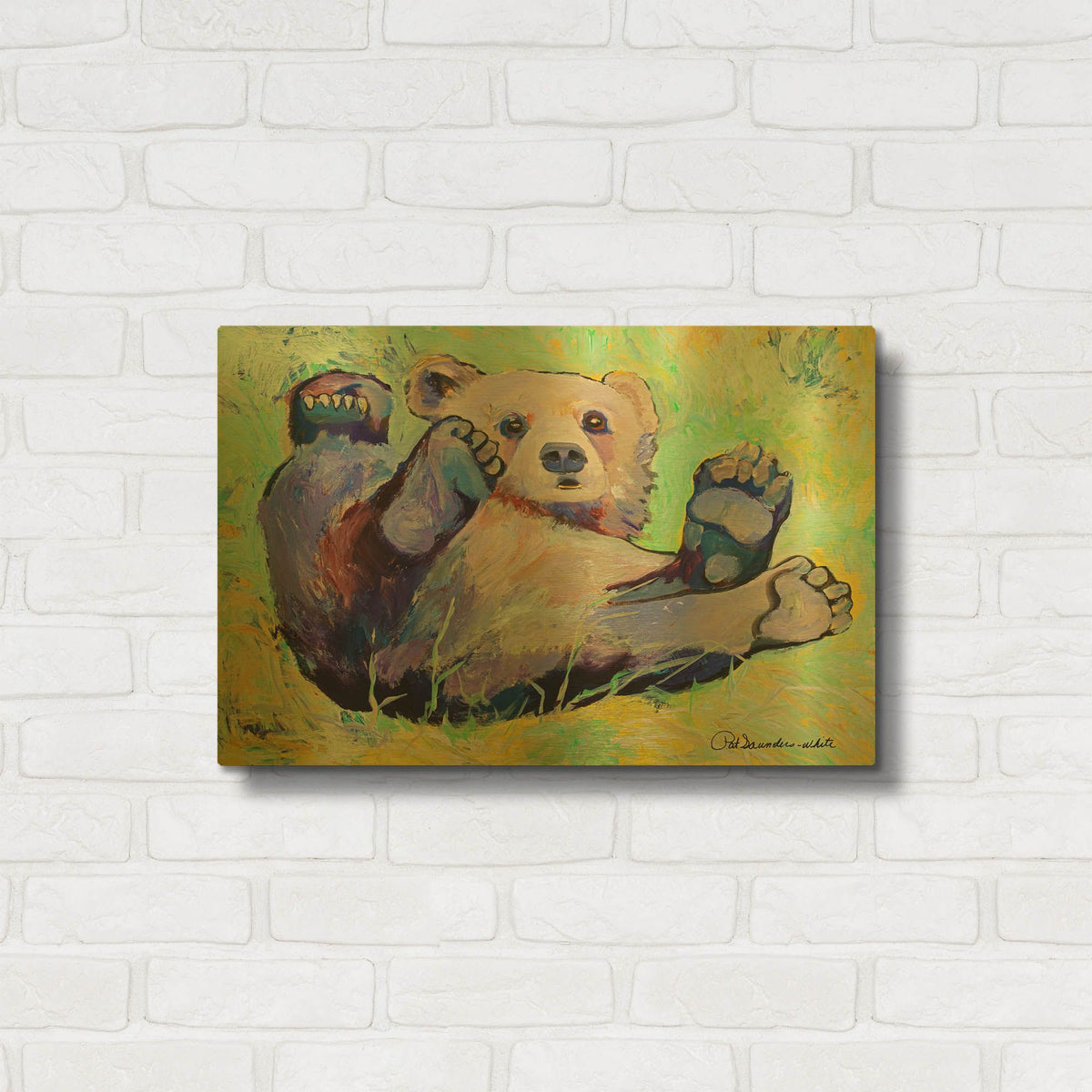 'Spring Frolic' By Pat Saunders-White Gold Metal Wall Art
