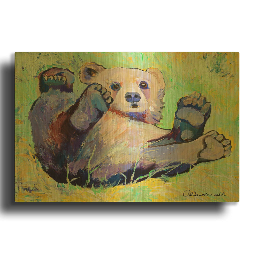 'Spring Frolic' By Pat Saunders-White Gold Metal Wall Art