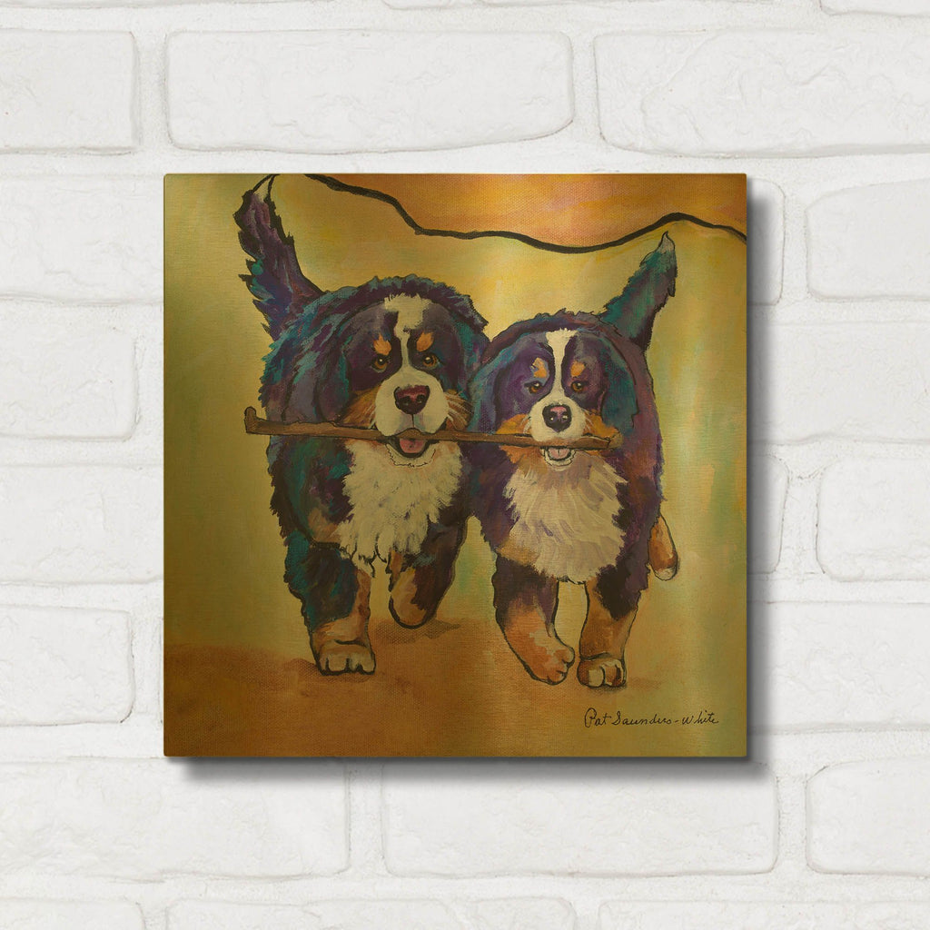 'Stick Together' By Pat Saunders-White Gold Metal Wall Art