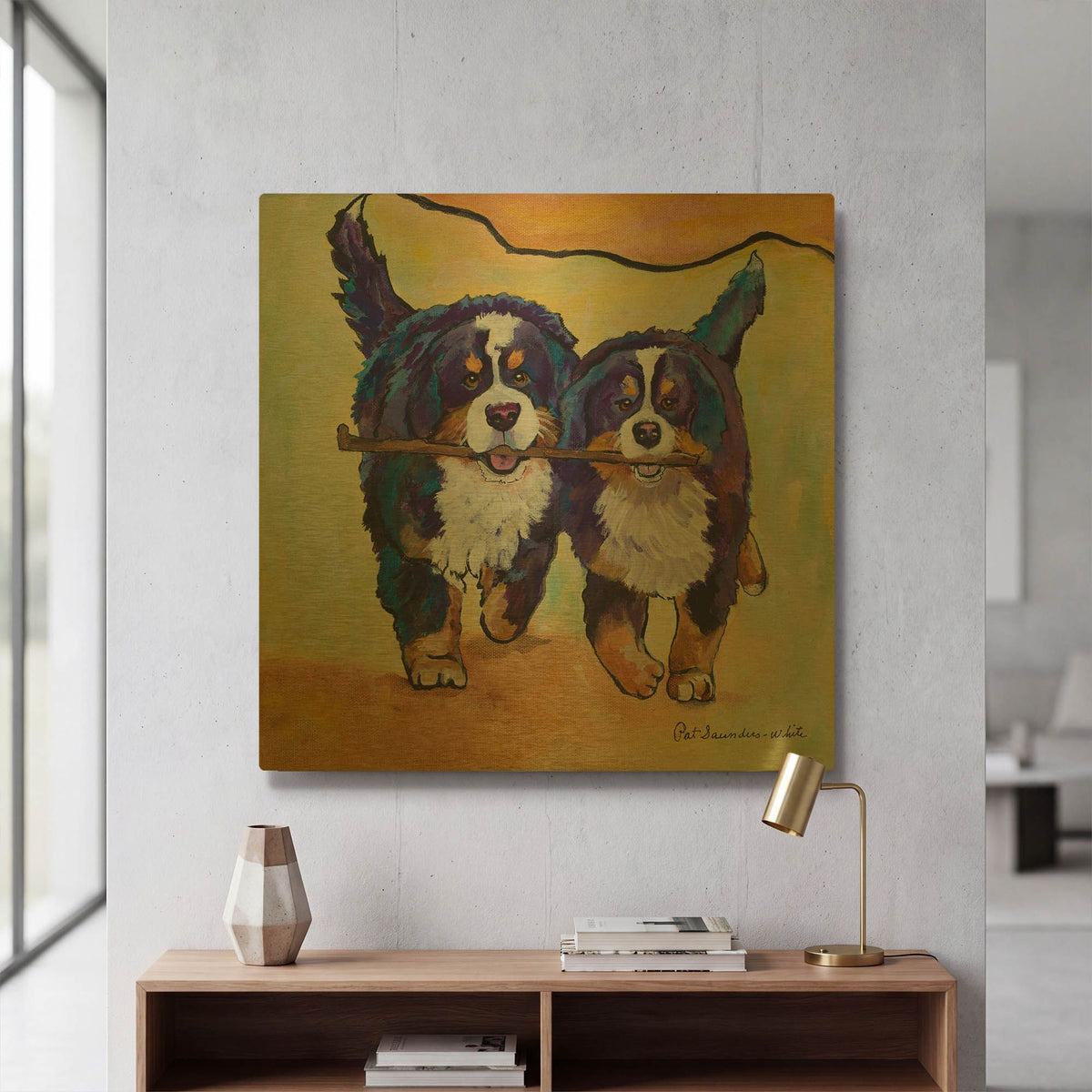 'Stick Together' By Pat Saunders-White Gold Metal Wall Art
