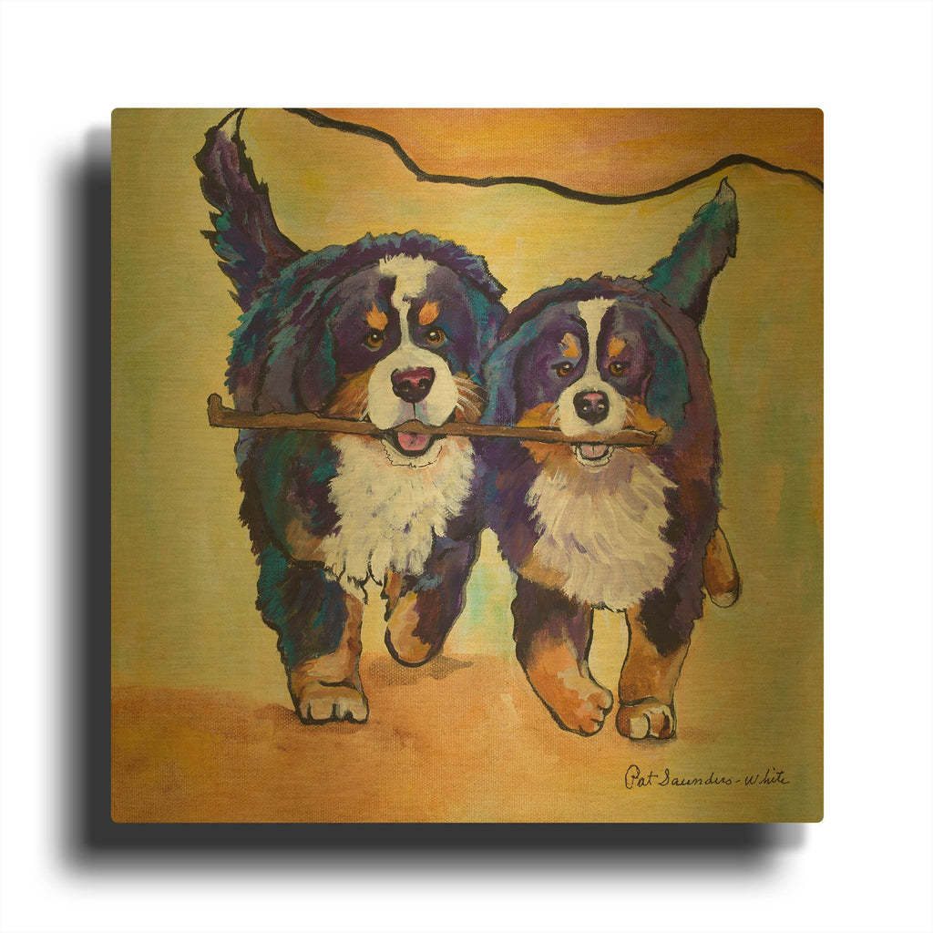 'Stick Together' By Pat Saunders-White Gold Metal Wall Art