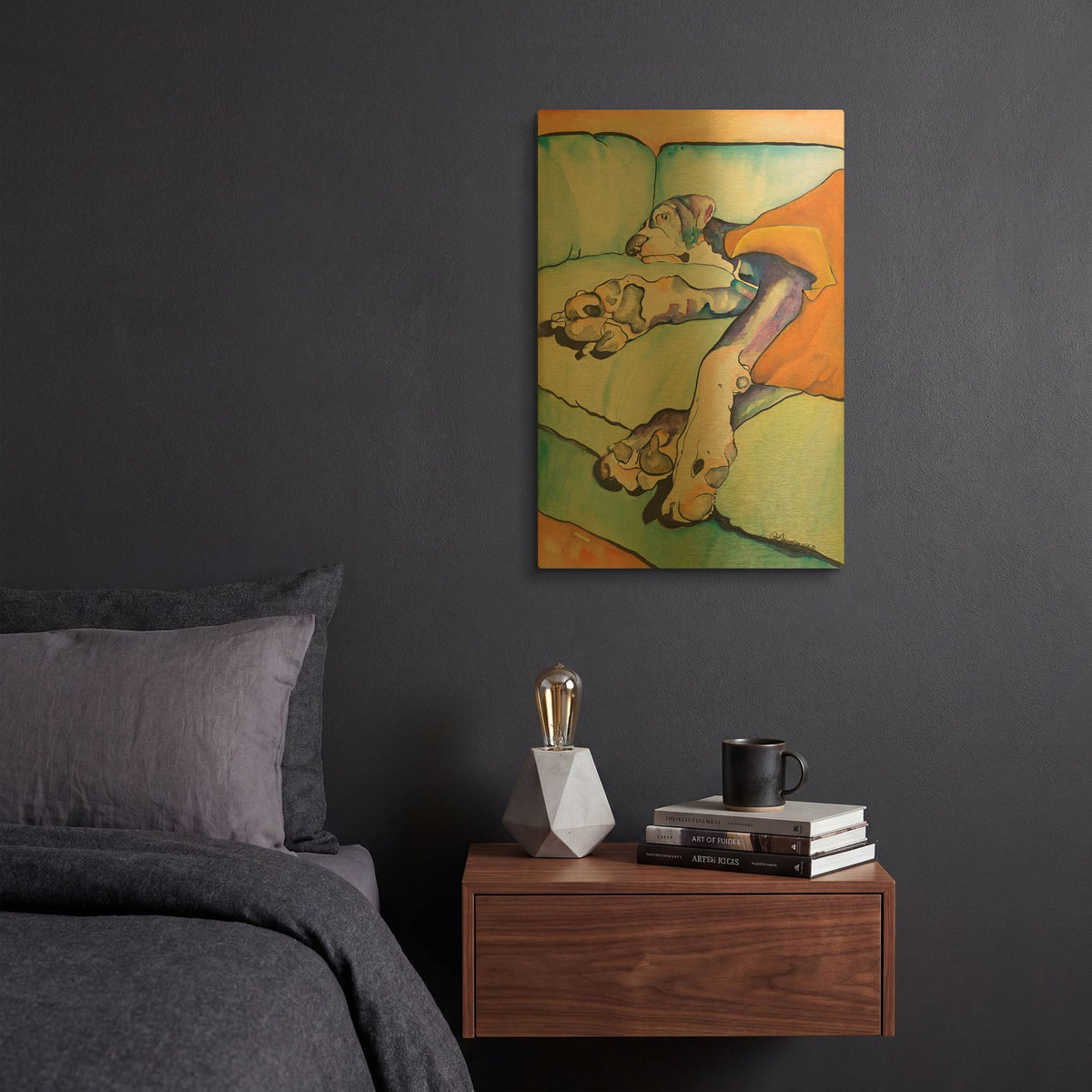 'Sweet Sleep' By Pat Saunders-White Gold Metal Wall Art