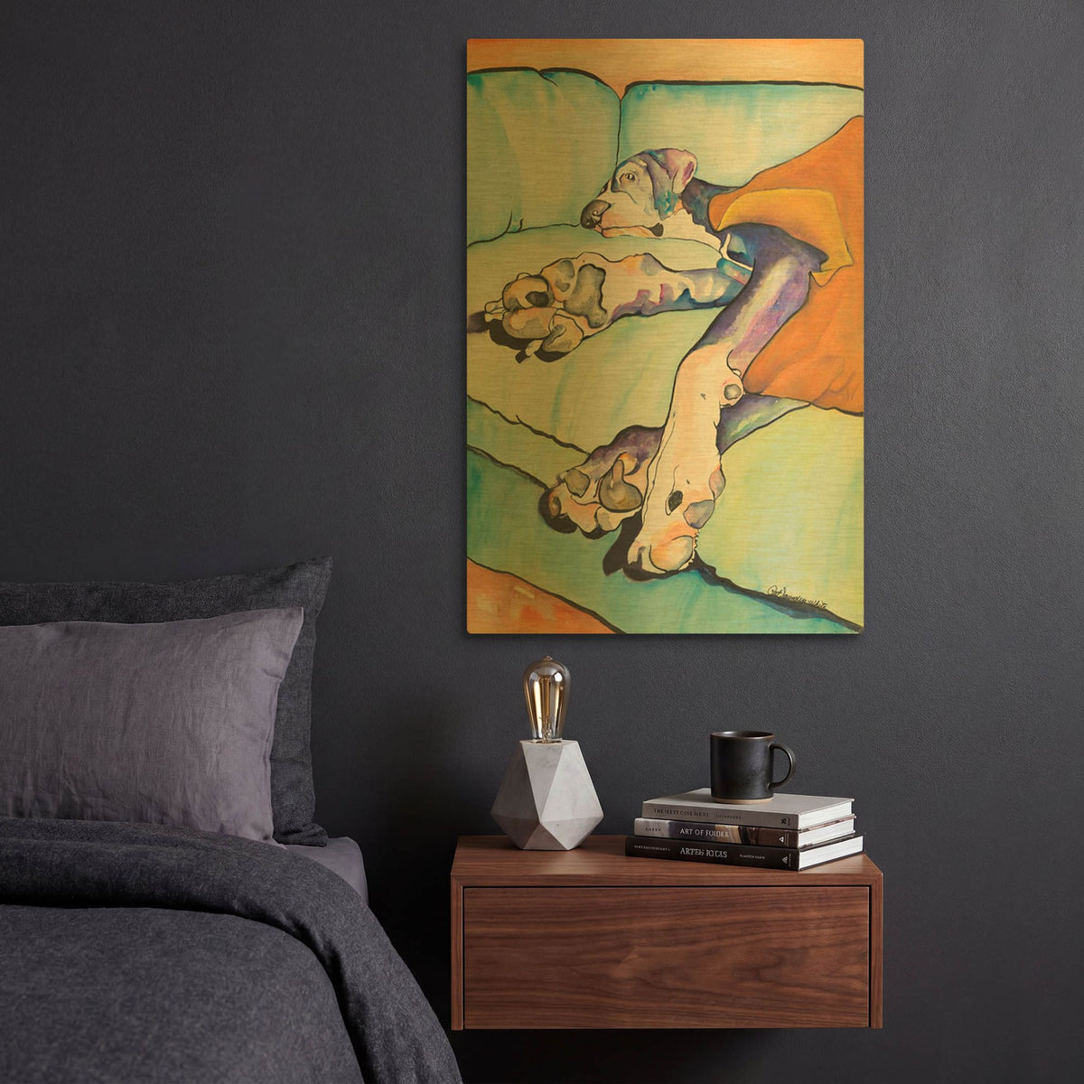 'Sweet Sleep' By Pat Saunders-White Gold Metal Wall Art
