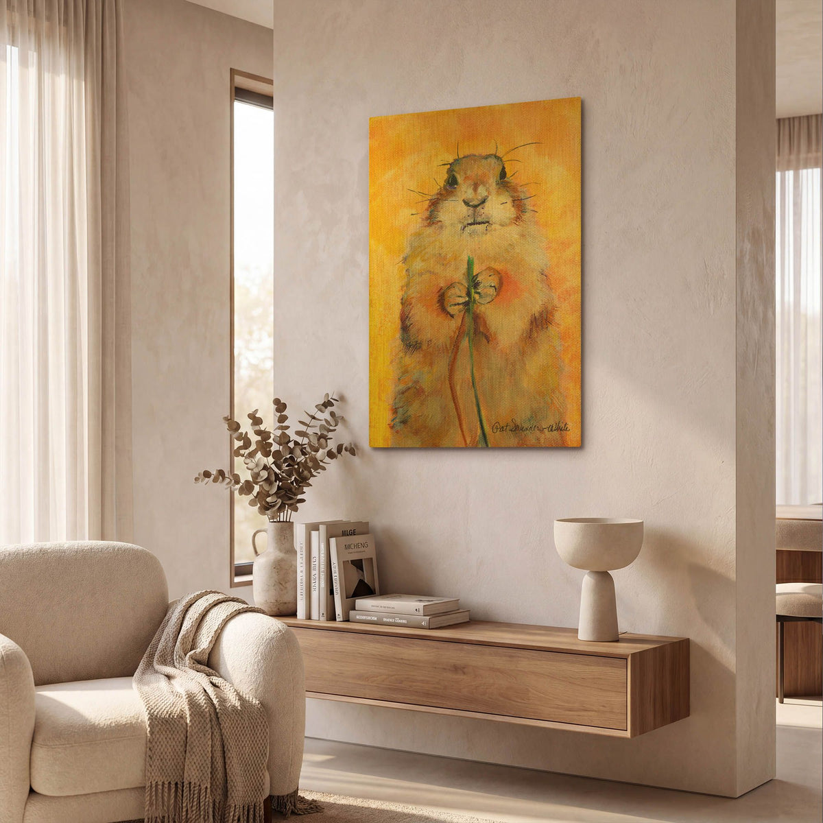 'Targeting' By Pat Saunders-White Gold Metal Wall Art