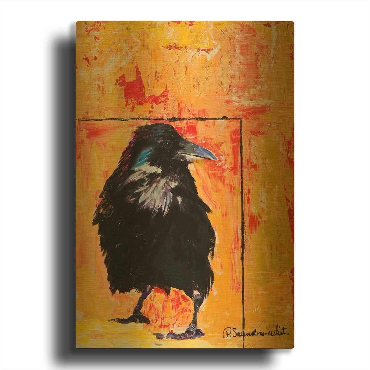 'Watch And Learn' By Pat Saunders-White Gold Metal Wall Art