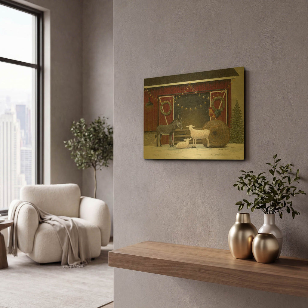 'Away in a Manger' By Tanya Nyp Gold Metal Wall Art