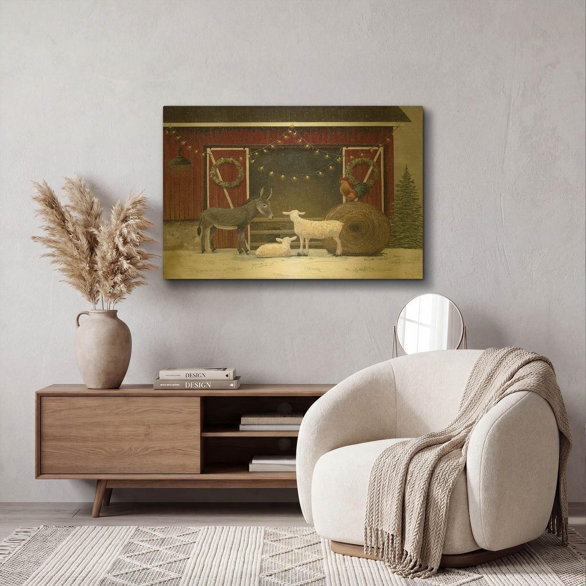 'Away in a Manger' By Tanya Nyp Gold Metal Wall Art