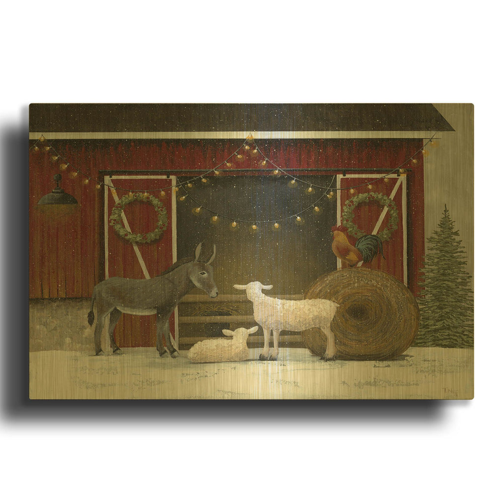 'Away in a Manger' By Tanya Nyp Gold Metal Wall Art