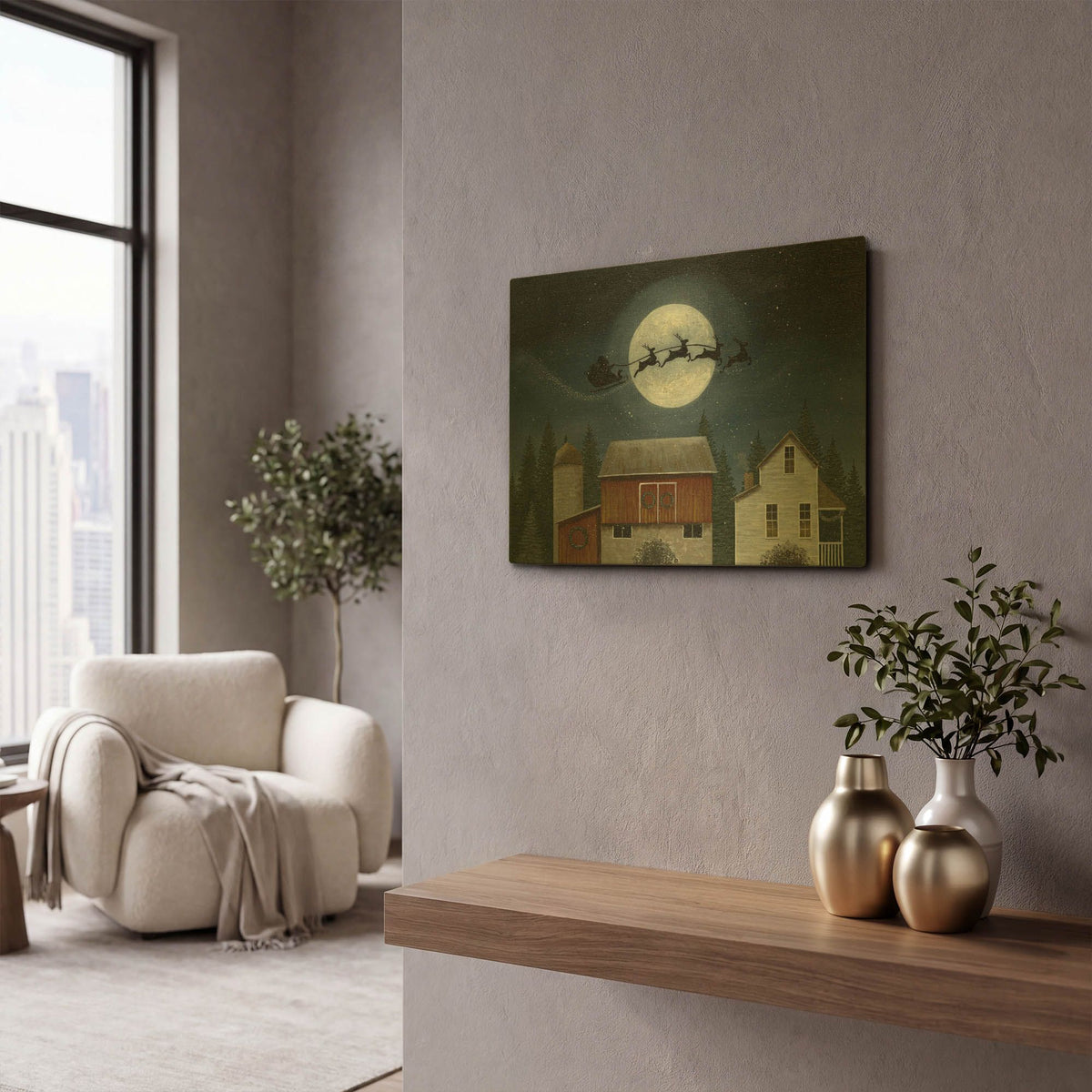 'Christmas Eve' By Tanya Nyp Gold Metal Wall Art