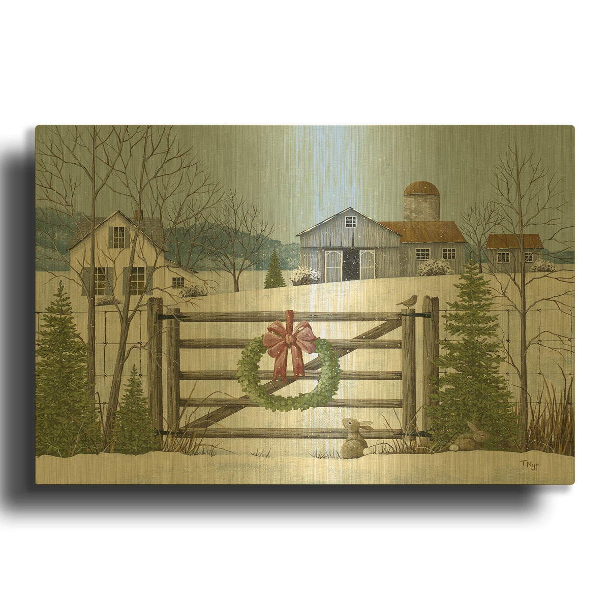 'Christmas Gate' By Tanya Nyp Gold Metal Wall Art