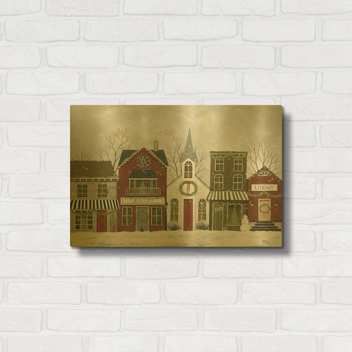 'Christmas in the City' By Tanya Nyp Gold Metal Wall Art