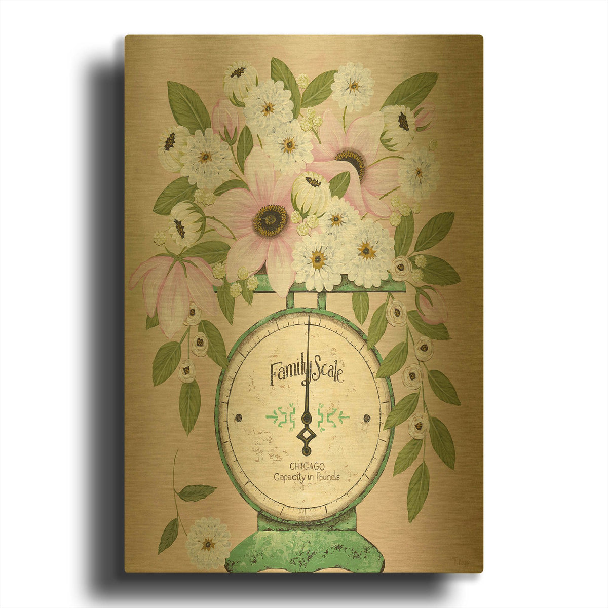 'Family Scale' By Tanya Nyp Gold Metal Wall Art