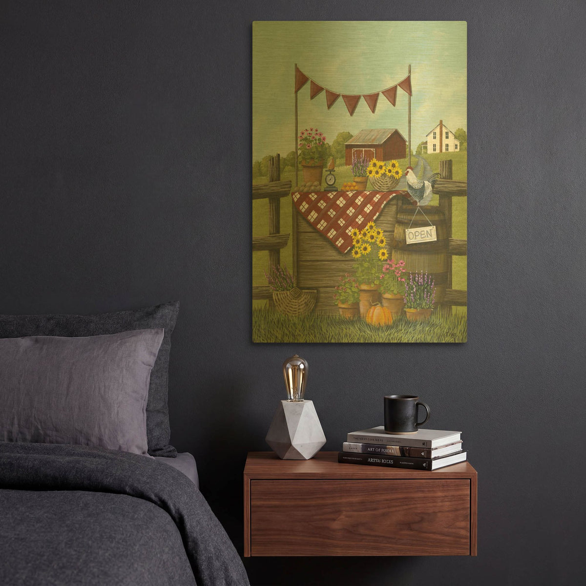 'Farmstand' By Tanya Nyp Gold Metal Wall Art
