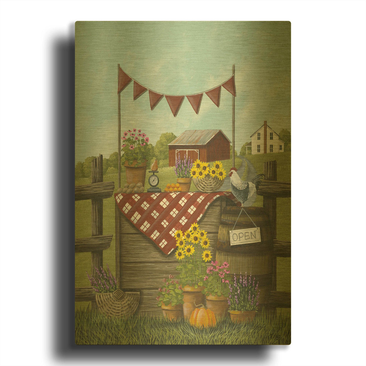 'Farmstand' By Tanya Nyp Gold Metal Wall Art