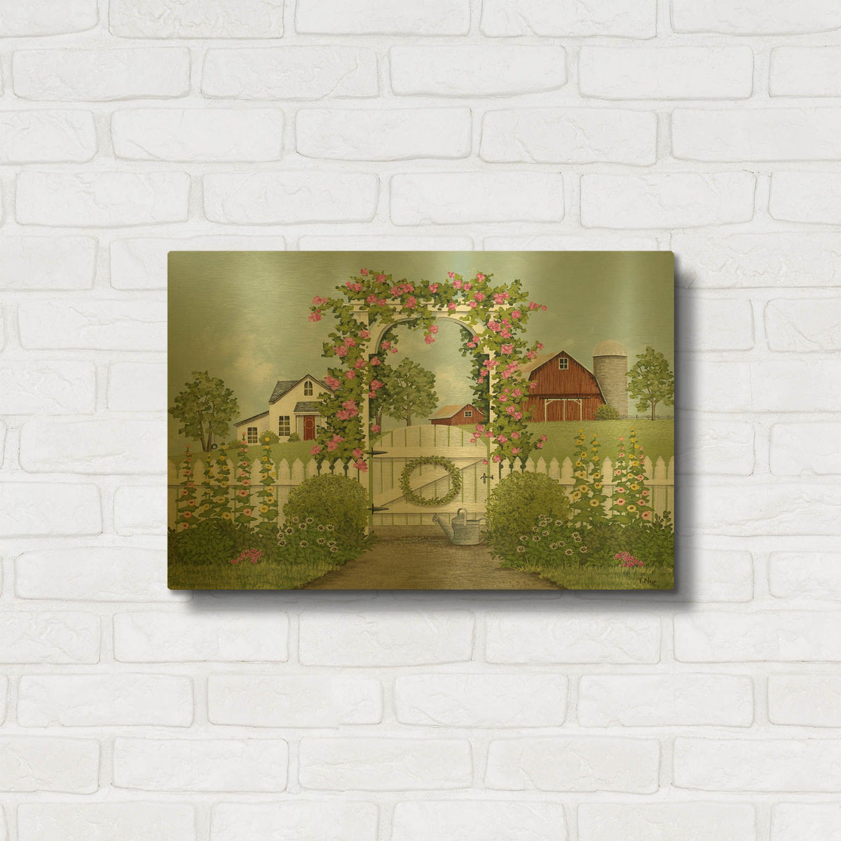 'Garden Gate' By Tanya Nyp Gold Metal Wall Art