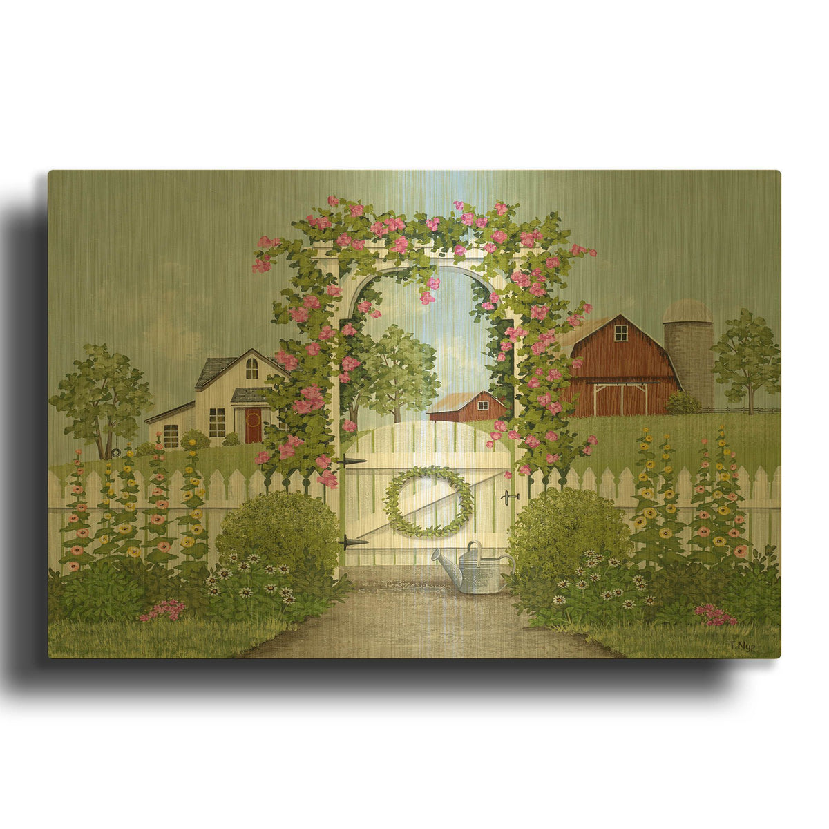 'Garden Gate' By Tanya Nyp Gold Metal Wall Art