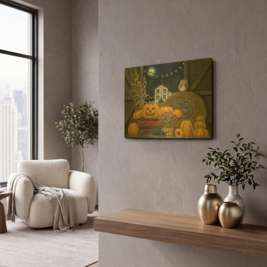 'Halloween in the Country' By Tanya Nyp Gold Metal Wall Art