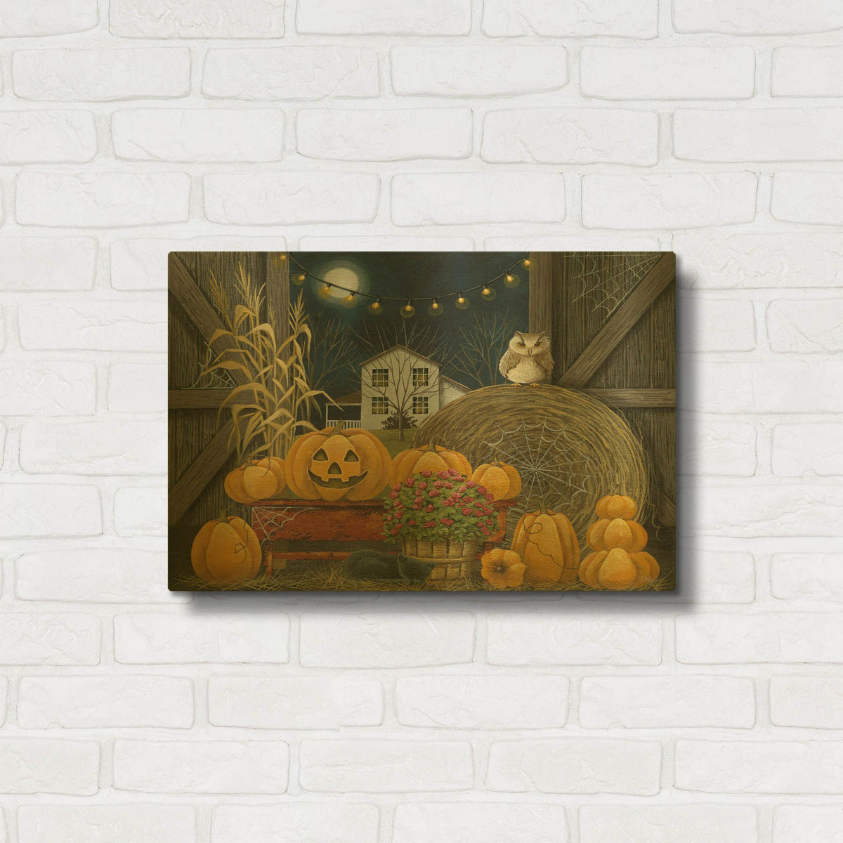 'Halloween in the Country' By Tanya Nyp Gold Metal Wall Art