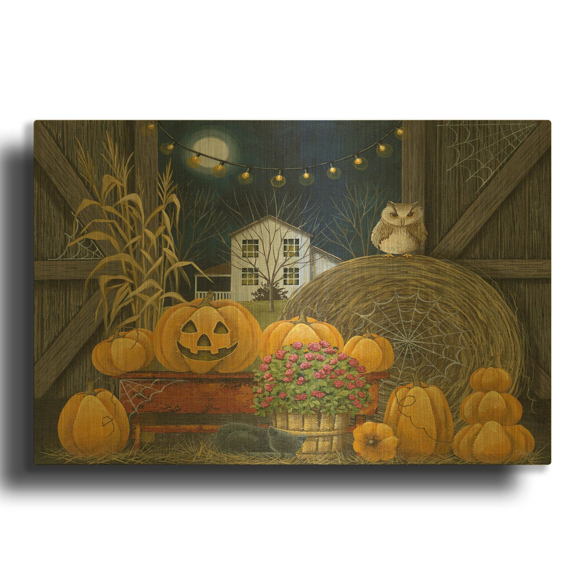 'Halloween in the Country' By Tanya Nyp Gold Metal Wall Art