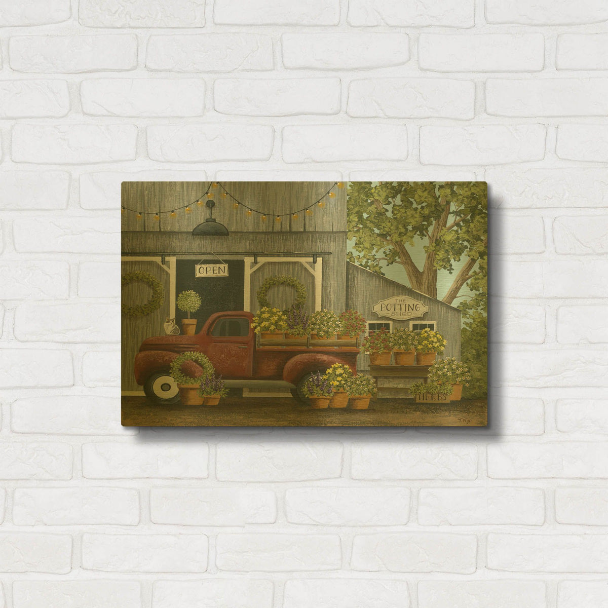 'Potting Shed' By Tanya Nyp Gold Metal Wall Art
