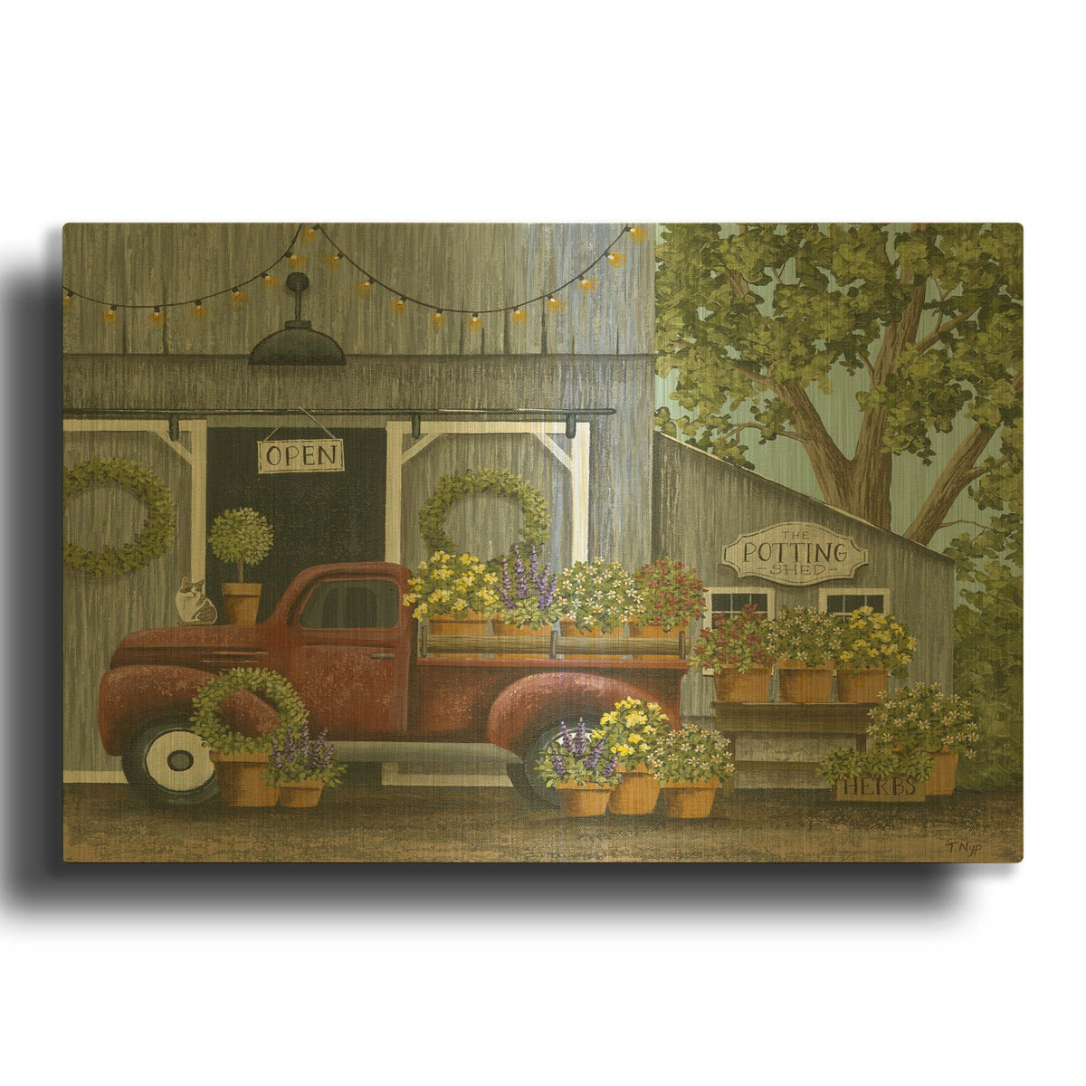 'Potting Shed' By Tanya Nyp Gold Metal Wall Art