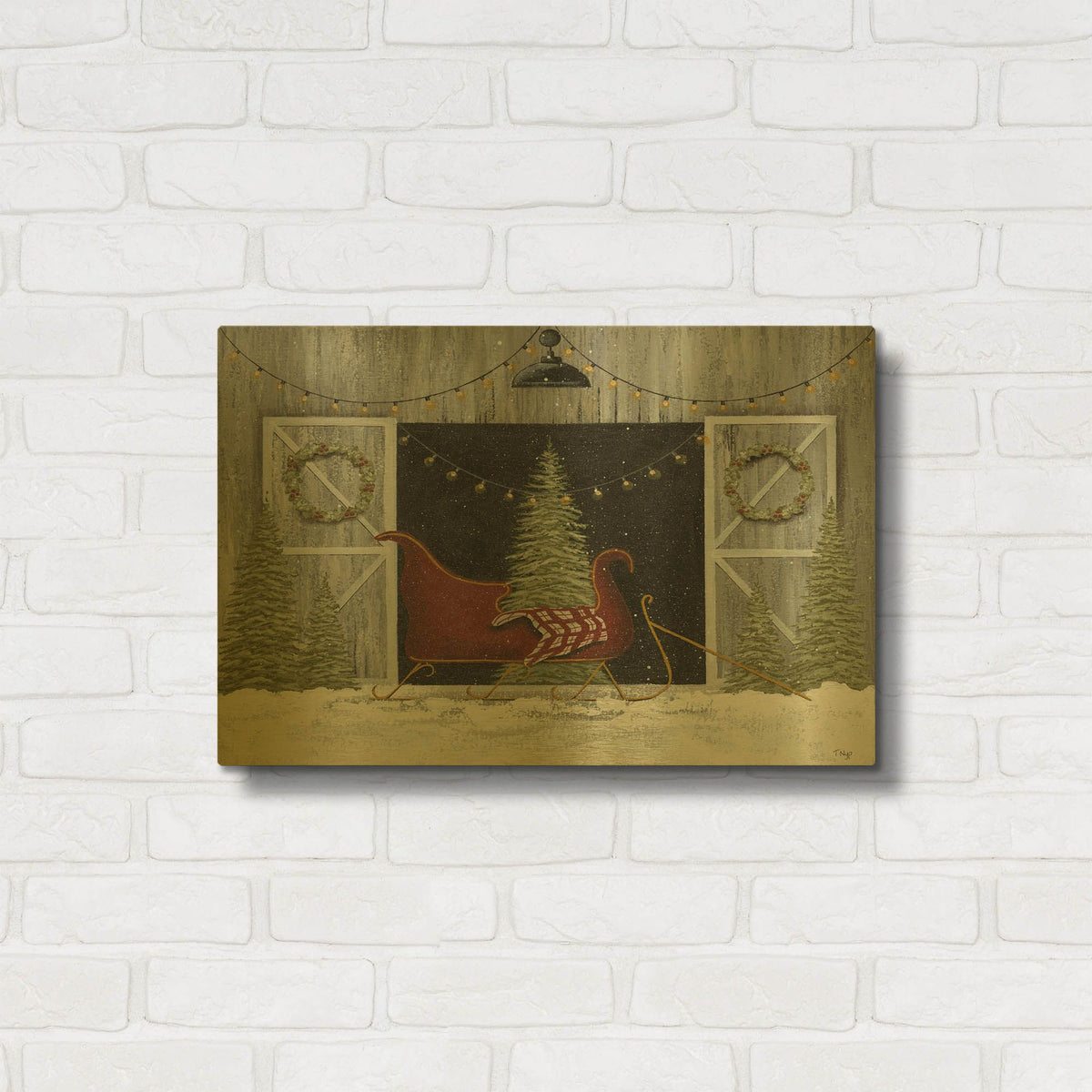 'Sleigh Ride' By Tanya Nyp Gold Metal Wall Art