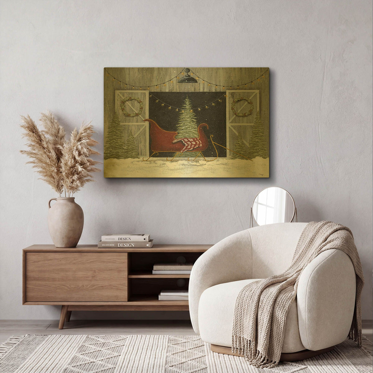 'Sleigh Ride' By Tanya Nyp Gold Metal Wall Art