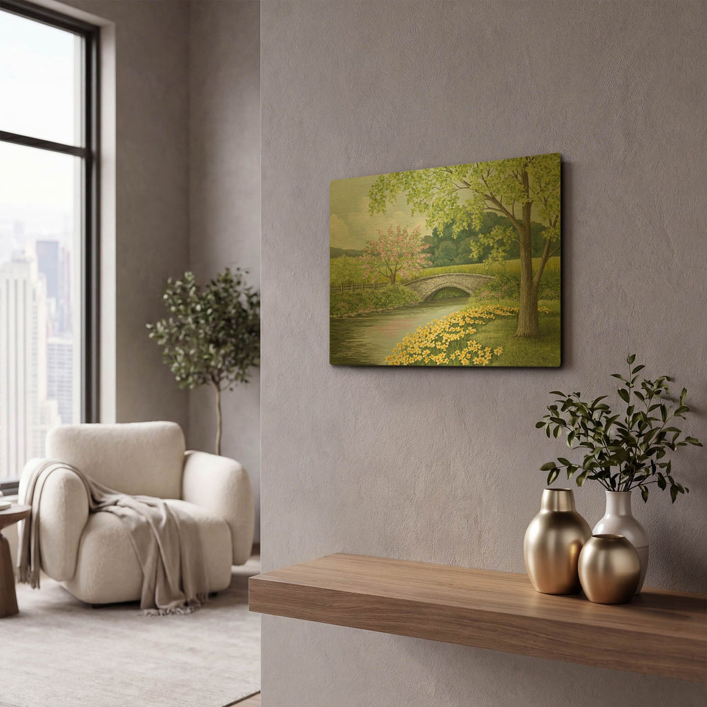 'Stone Bridge' By Tanya Nyp Gold Metal Wall Art