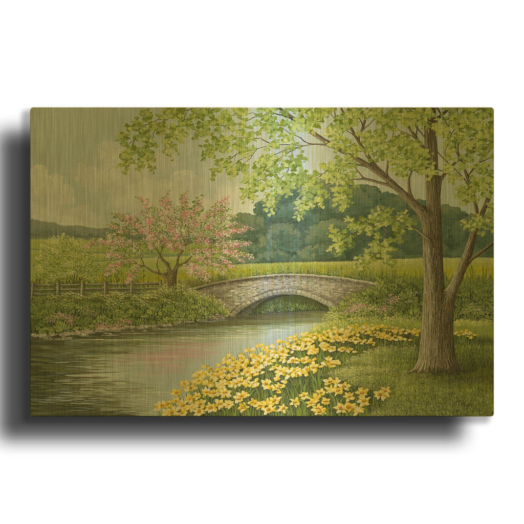 'Stone Bridge' By Tanya Nyp Gold Metal Wall Art