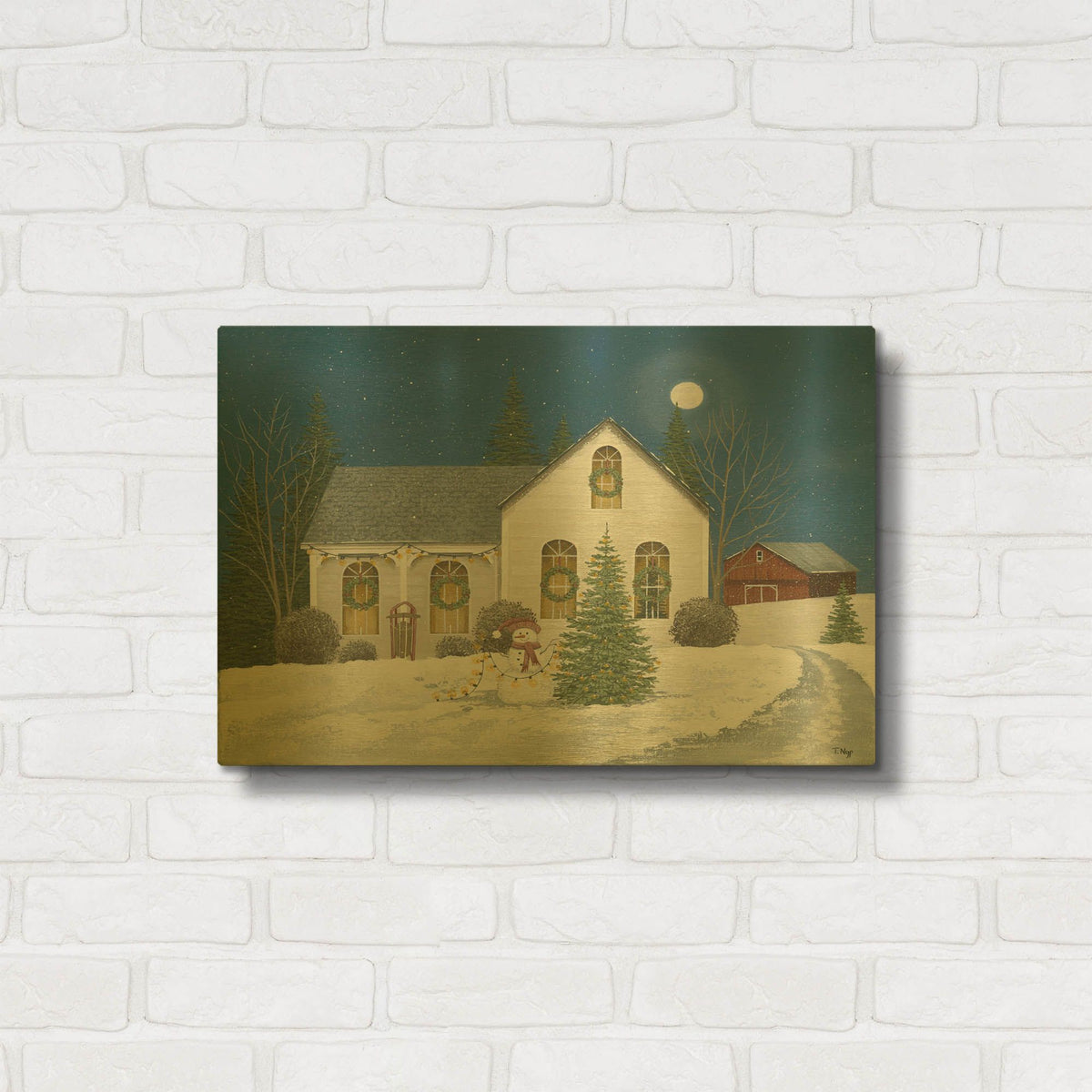 'The Night Before Christmas' By Tanya Nyp Gold Metal Wall Art